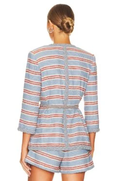 Veronica Beard Ginerva Jacket Blue Multi -Hot Sale Clothing Store VBRD WO108 V3