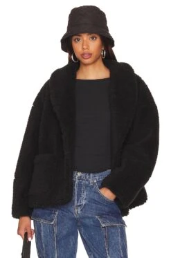CHAQUETA ALISS FAUX SHEARLING Black