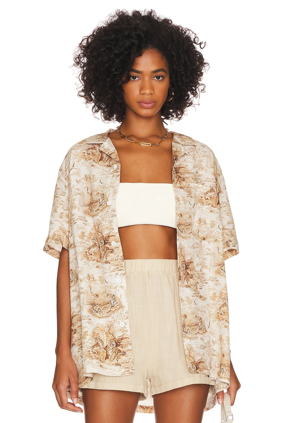 The Camp Shirt Taupe Tiger Scene 3 The Camp Shirt Taupe Tiger Scene