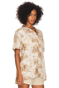 The Camp Shirt Taupe Tiger Scene 9 The Camp Shirt Taupe Tiger Scene -Hot Sale Clothing Store WAOR MS11W V3