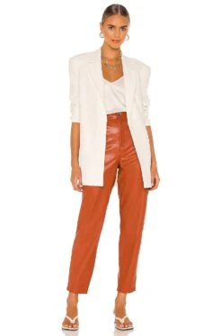 Dani Vegan Leather Boyfriend Pant Cognac 9 Dani Vegan Leather Boyfriend Pant Cognac -Hot Sale Clothing Store WWWR WP11 V4